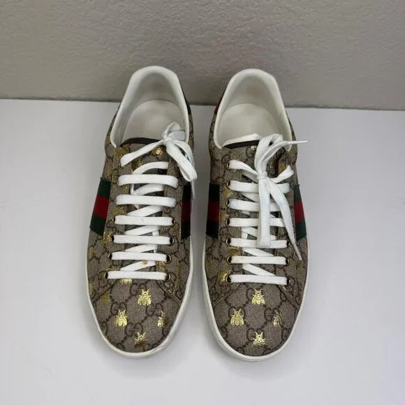 Mens Gucci Ace GG Supreme "Bees' Sneakers U.S. Size 8.5 - Picture 10 of 12
